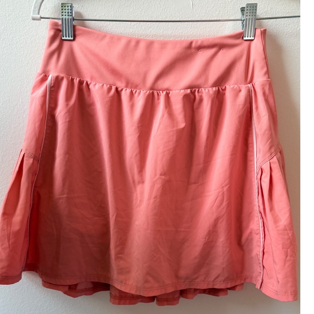 Xersion Women Coral Pink Athletic Skort Tennis Golf Skirt Built-in Shorts Size S